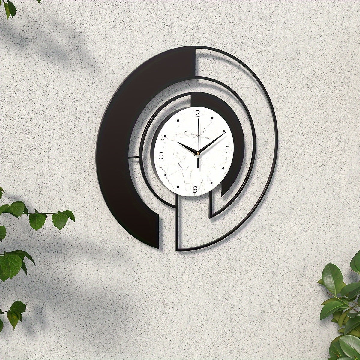 GeoClock - Black Geometric Wall Clock with Minimalist Design