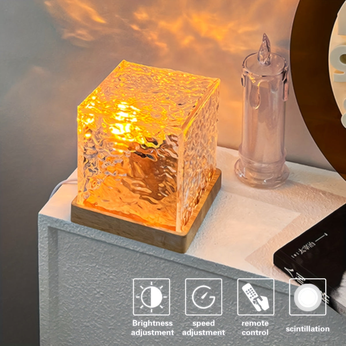 OceanWave Night Light - 16-Color LED Wave Effect Lamp
