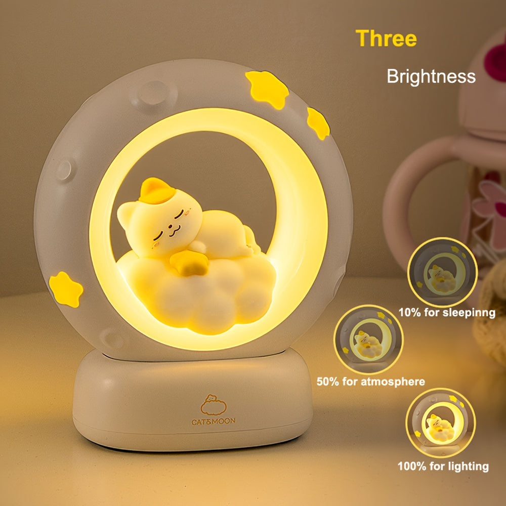 SleepyCat Lamp - Dimmable USB LED Cat Night Light
