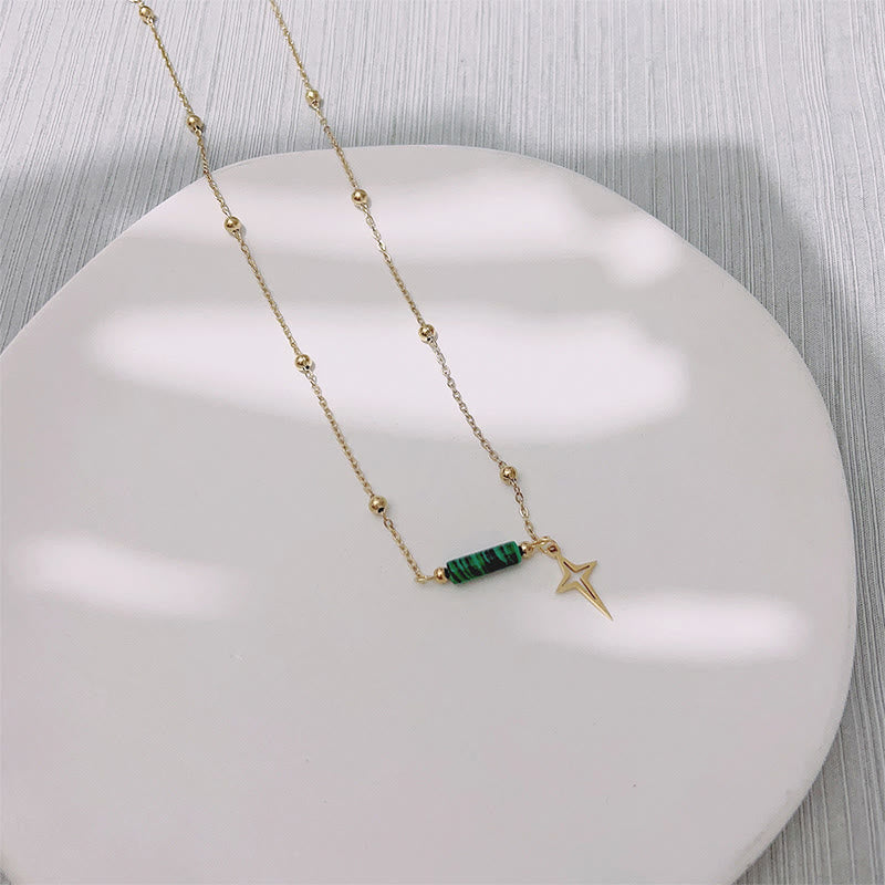 Maria - Parure malachite naturelle pendentif étoile