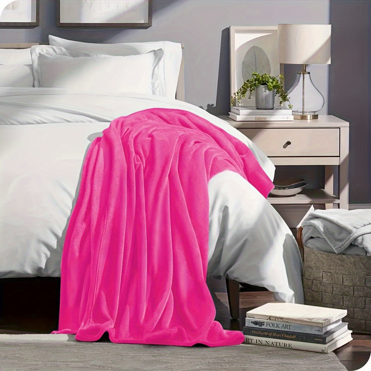 AlbaNest - Soft Flannel Fleece Throw for Sofa and Bed