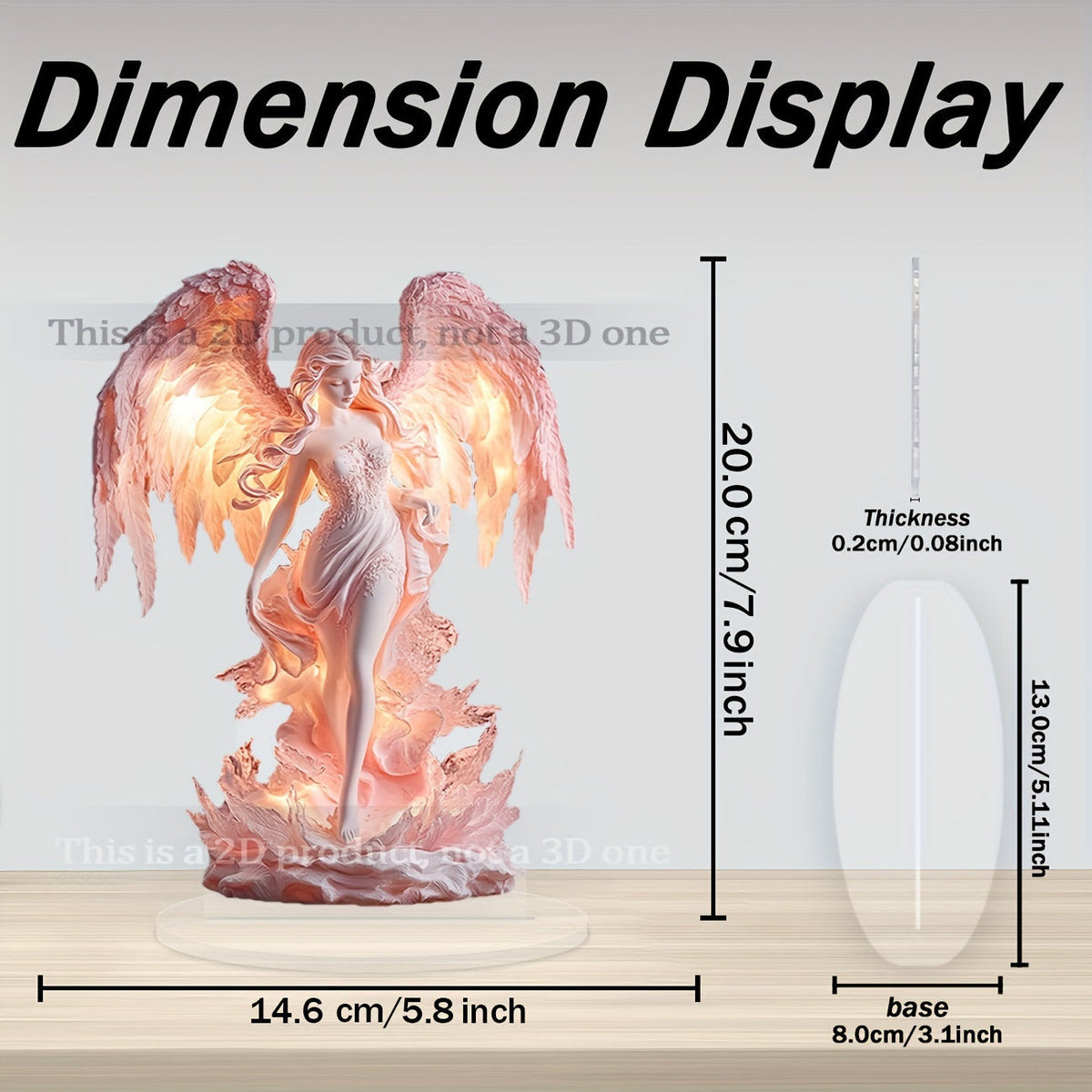 AngelGlow - Elegant Acrylic Angel Decorative Plaque