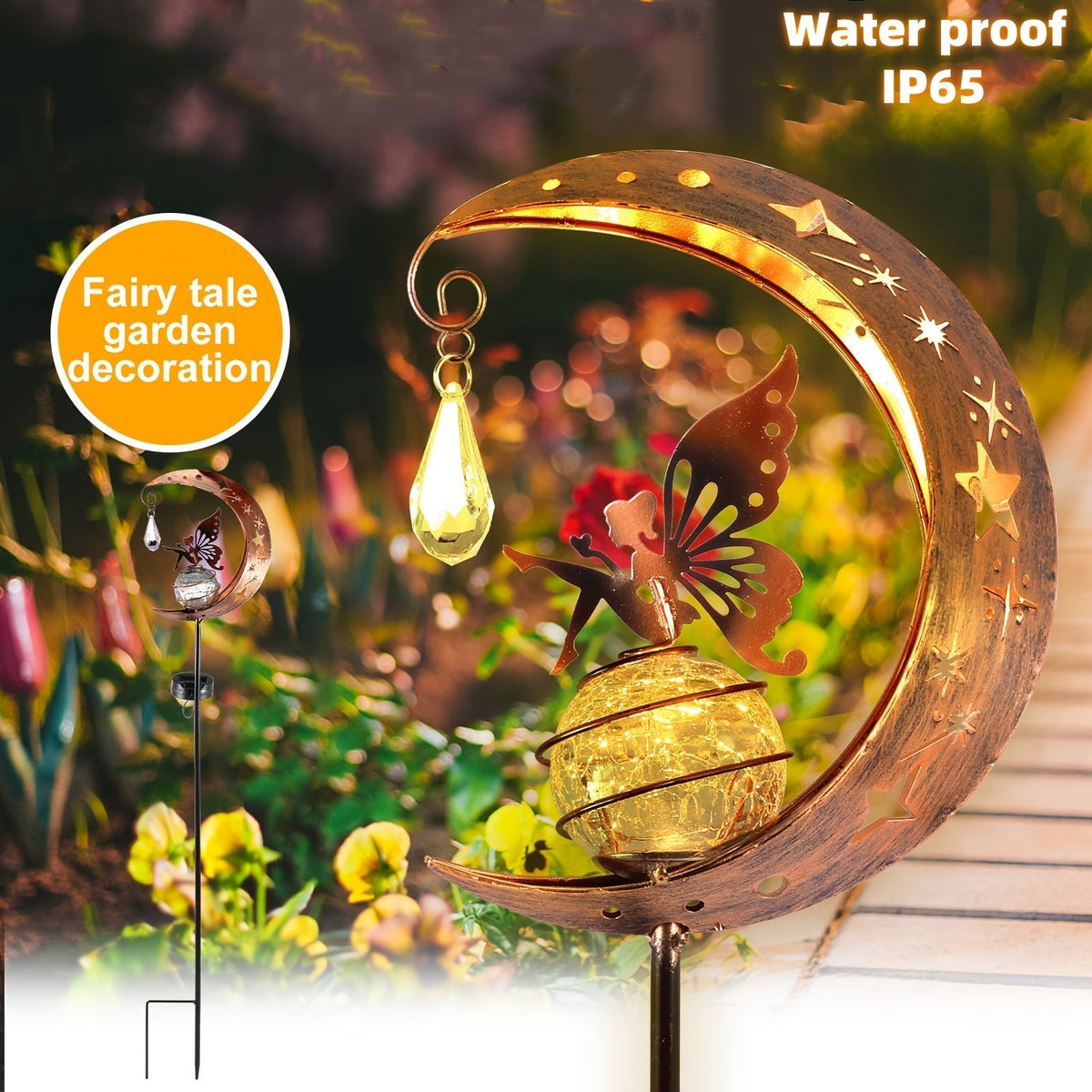 Posolune - Solar Garden Lamp with Moon and Sun Design