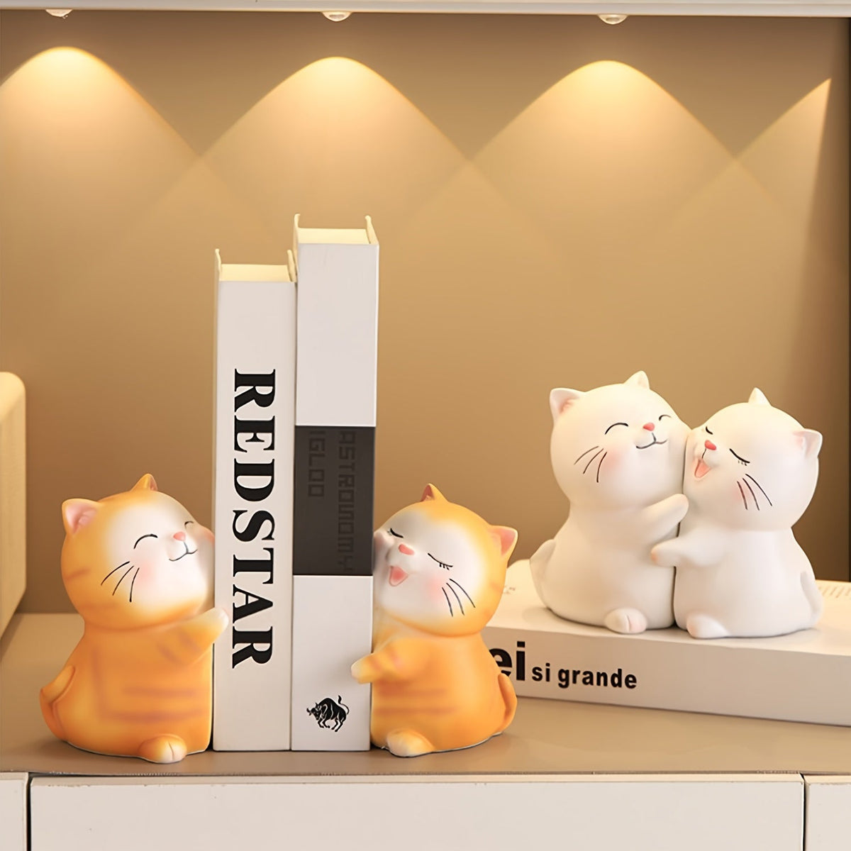 LoveCats - Romantic Resin Bookends for Cat Lovers