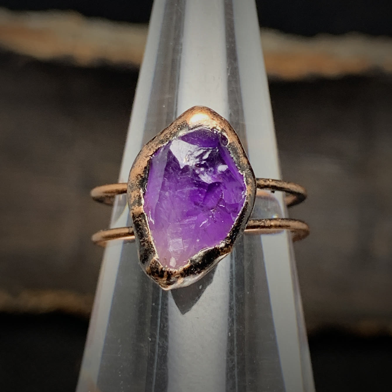 Selina - Bague pierre de naissance naturelle brute réglable