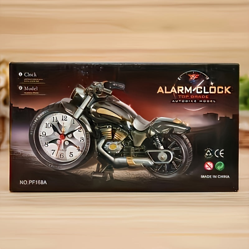MotoClock - Cartoon Motorcycle Design Quartz Alarm Clock
