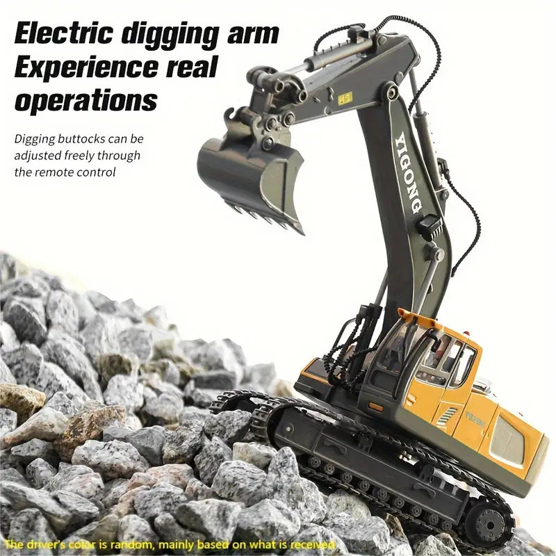 RC Excavator - 11-Function Alloy Construction Toy