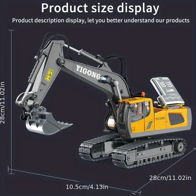 RC Excavator - 11-Function Alloy Construction Toy