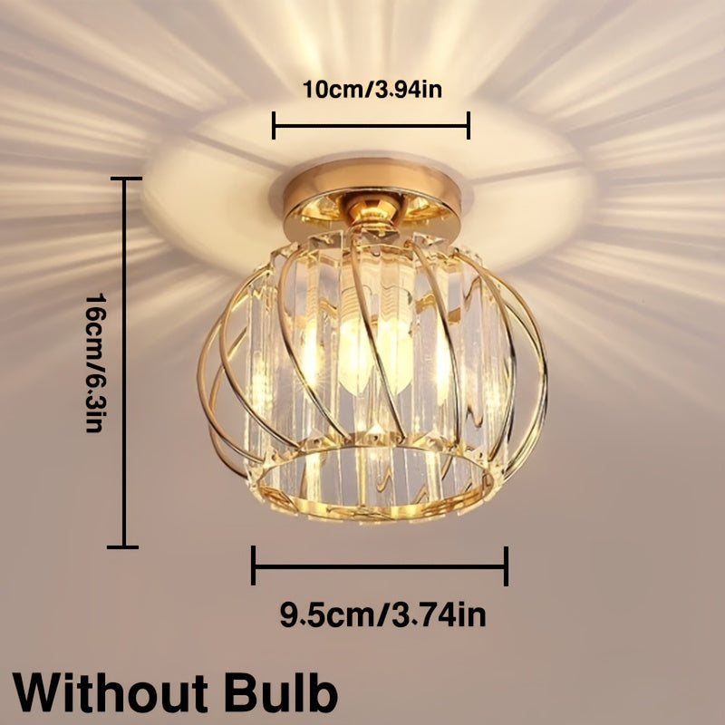 CrystalGlow - Lampe de Couloir en Cristal Noir et Or