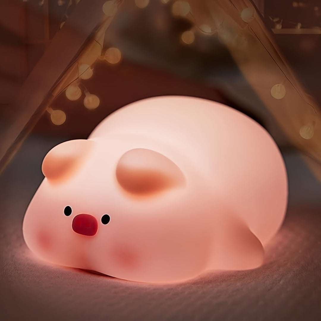 PiggyGlow - Rechargeable USB LED Silicone Night Light