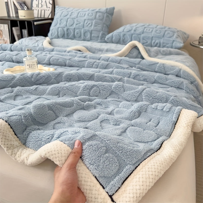 ClementWrap - Reversible Coral Fleece Throw Blanket