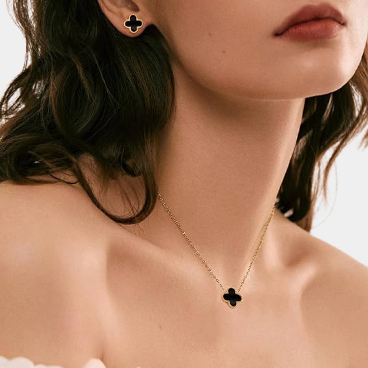 GoldenClove - Set trèfle or collier et bracelet