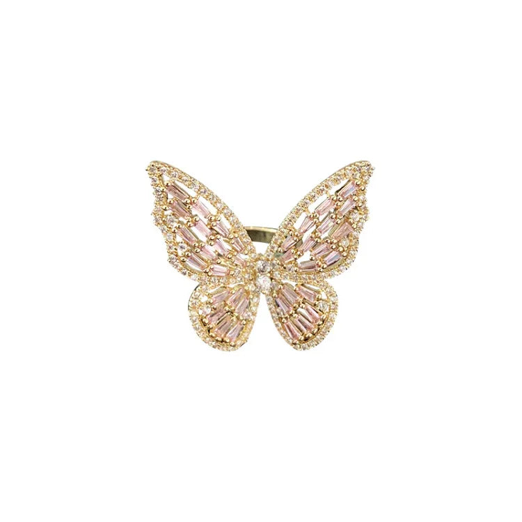 Elena - Bague papillon à cristaux, transformation et espoir