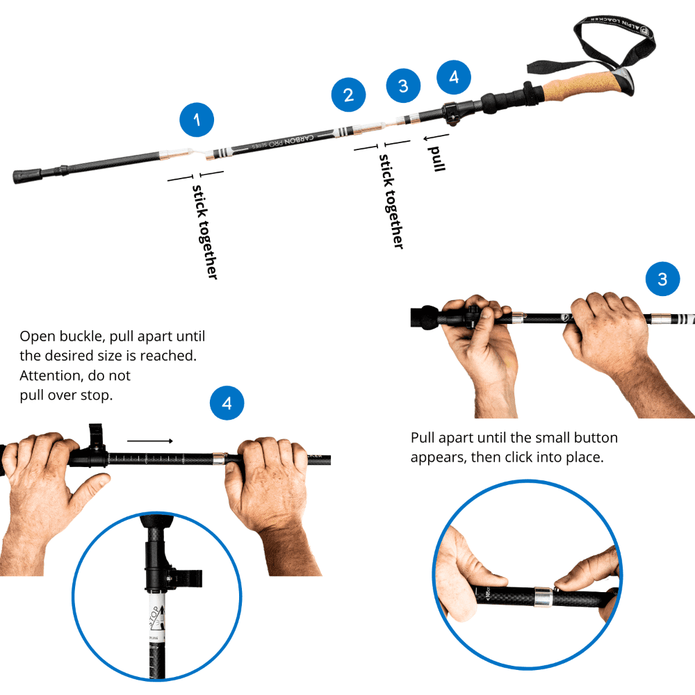 UltraLight Trekking Poles - Bâtons Pliables Liège