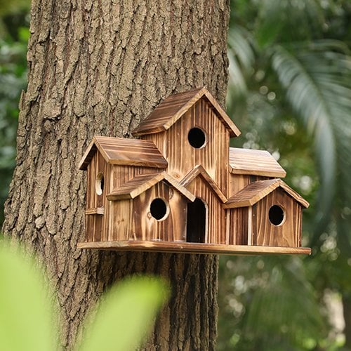 NatureNest - Nichoir en bois fait main pour oiseaux du jardin