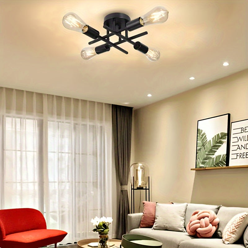 SatelliteLight - Modern Industrial Black Iron Ceiling Light