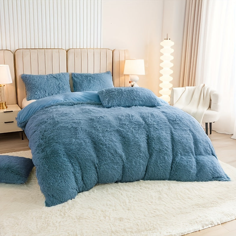 IndulgeNest - Ultra Soft Plush Duvet Cover Set with Zip Closure