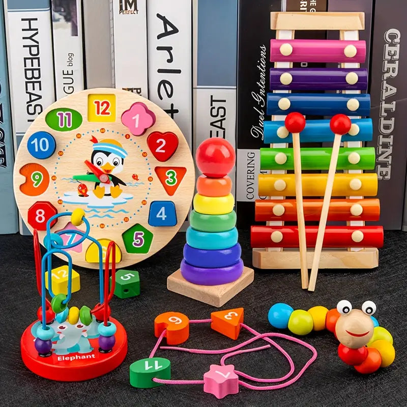 BravoBlocks 5-in-1 Montessori Set - Educational Wooden Toy for Kids
