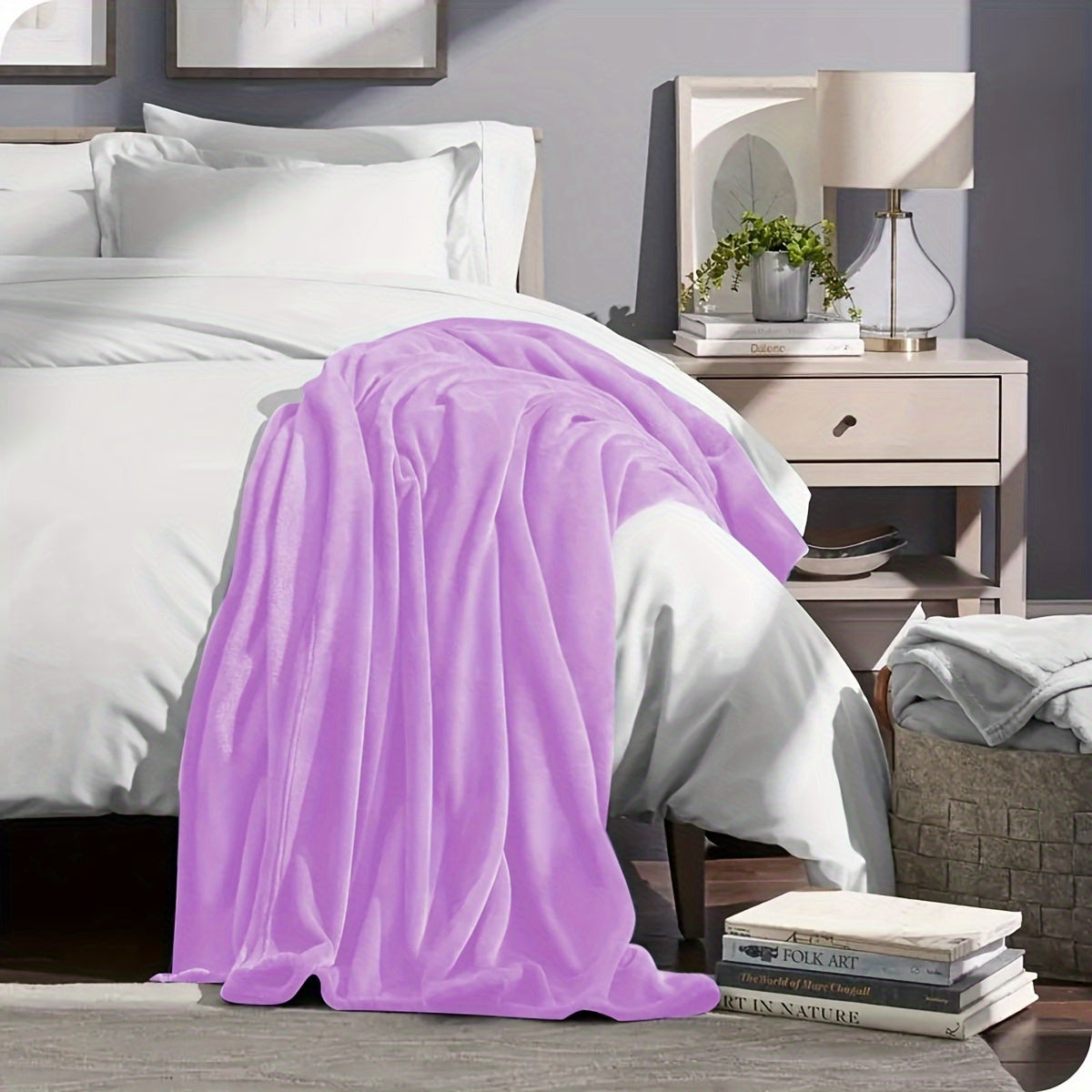 AlbaNest - Soft Flannel Fleece Throw for Sofa and Bed