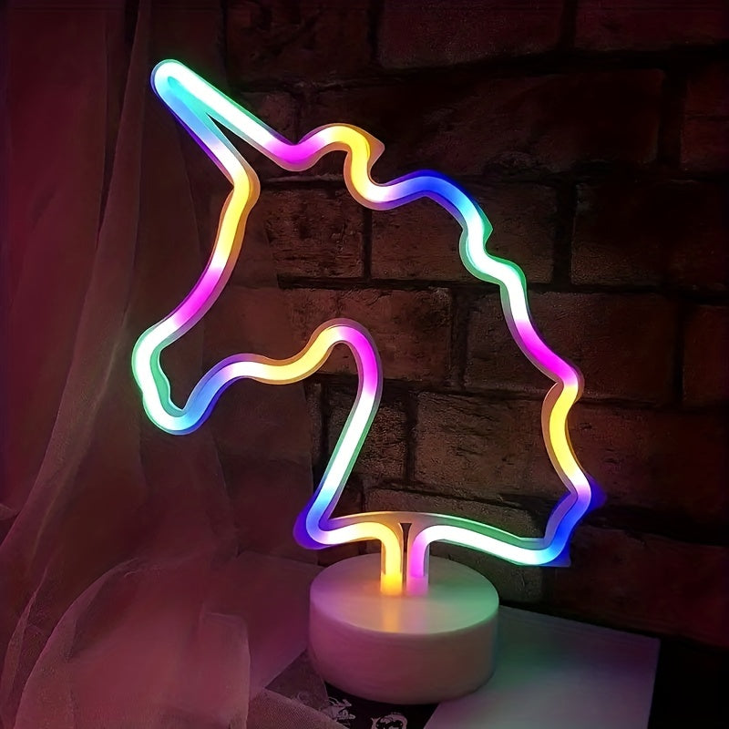 UnicornGlow Lamp - Lampe neon licorne USB pour une deco de fete magique