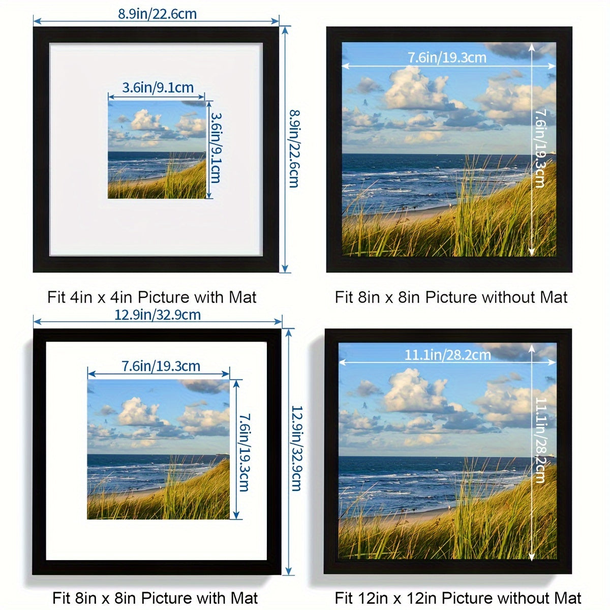 FotoFrame - Set of 3 Square Wooden Photo Frames