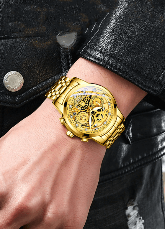 SkeletonWatch - Montre squelette noire pour homme