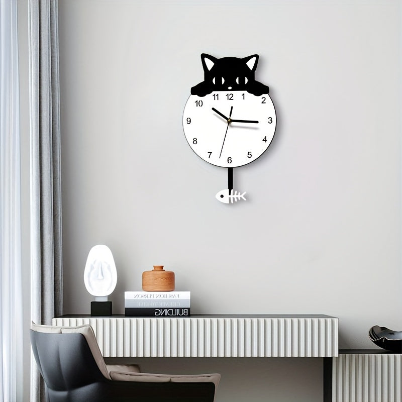 SwingCat Clock - Cartoon Cat Wall Clock