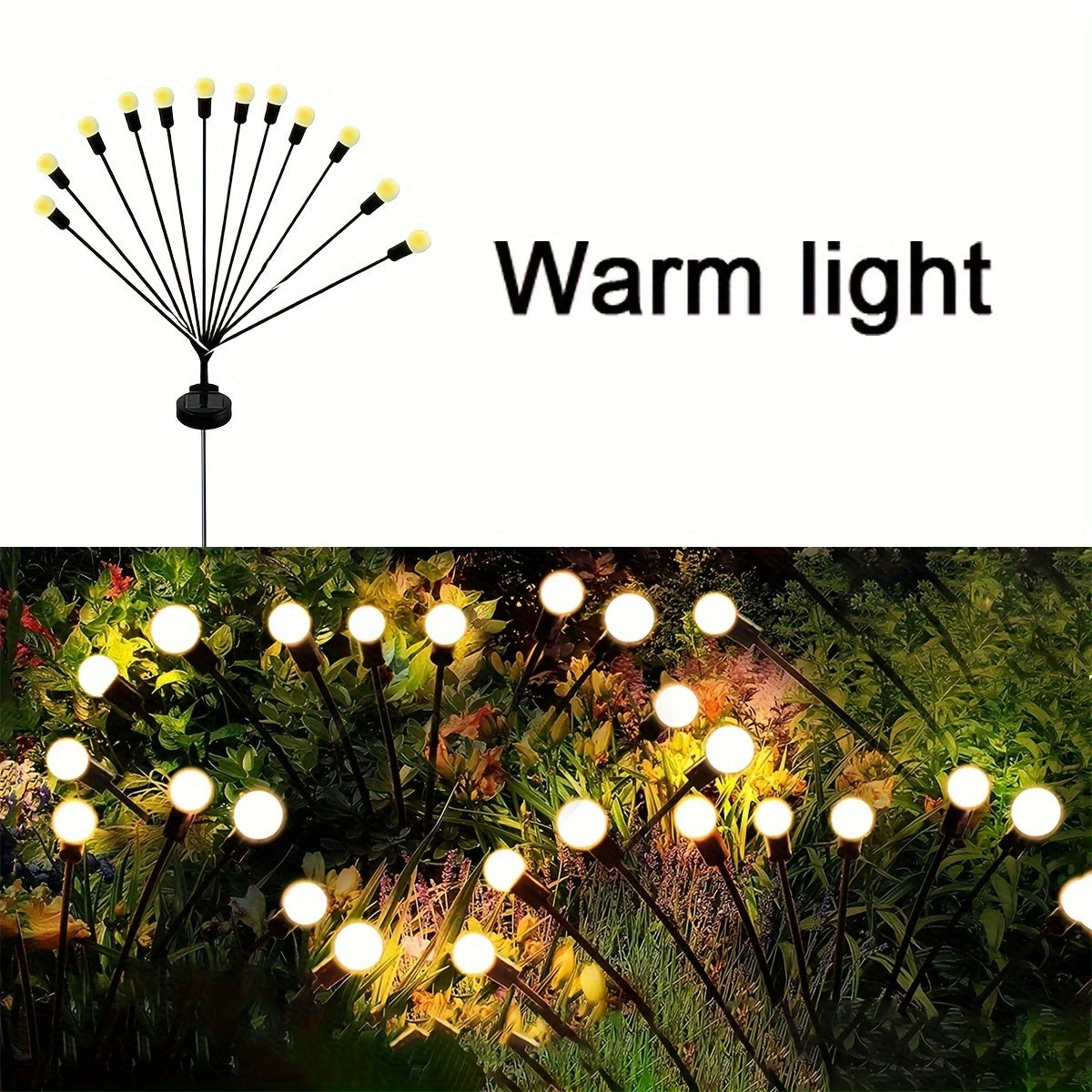SolarFirefly Lights - Solar LED Firefly String Lights for the Garden