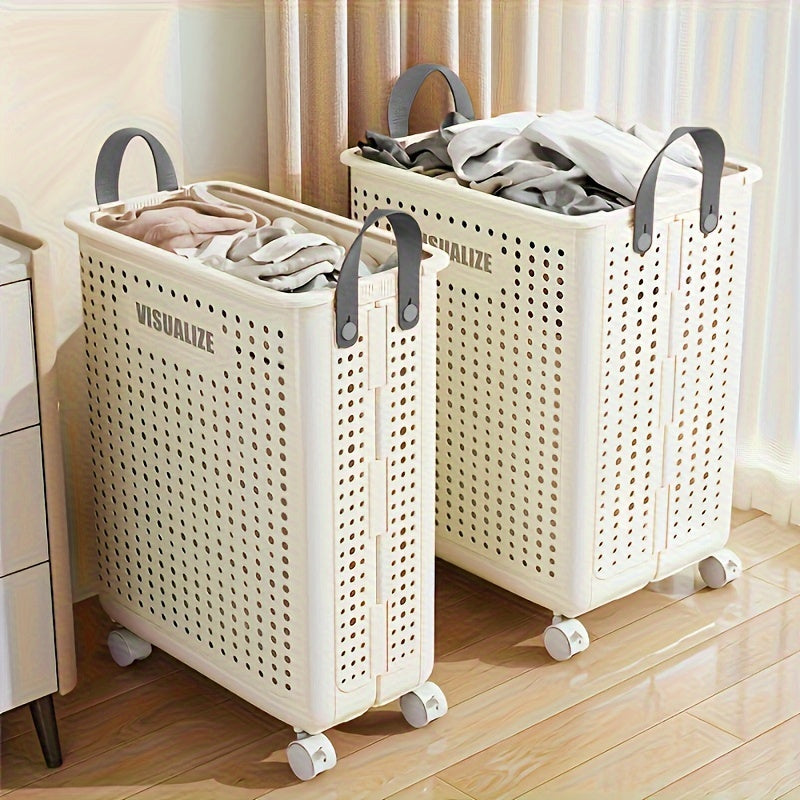 Efficient - Foldable Laundry Basket on Wheels for Easy Transport