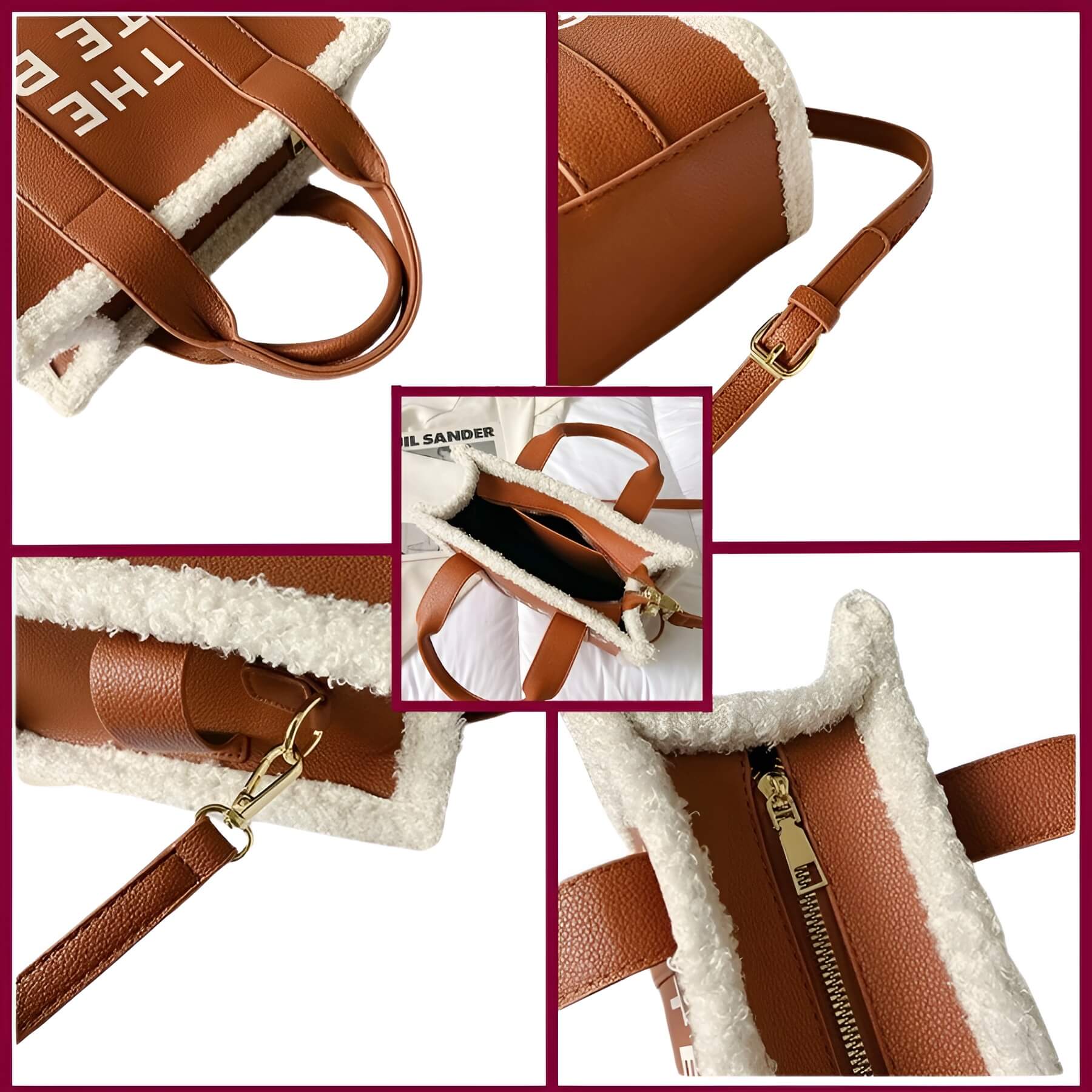 LuxVibe Bag - Sac PU Cuir Fausse Fourrure