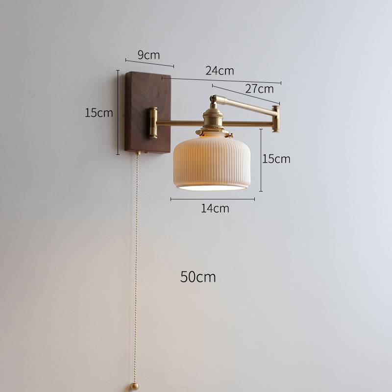 Tornwood - Elegant Wood and Ceramic Wall Sconce