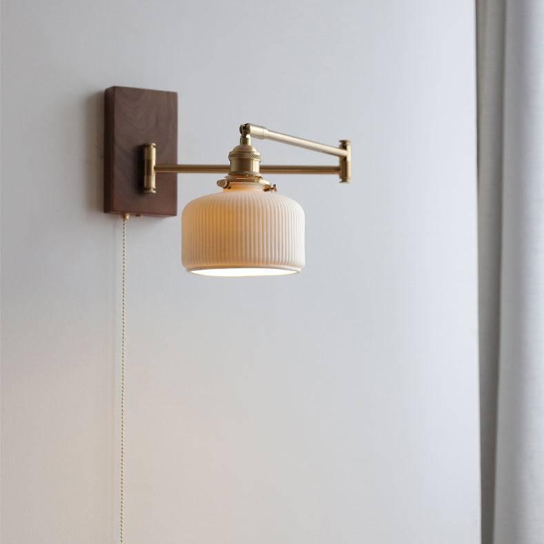 Tornwood - Elegant Wood and Ceramic Wall Sconce