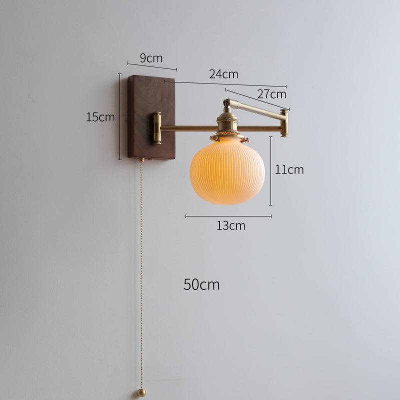 Tornwood - Elegant Wood and Ceramic Wall Sconce