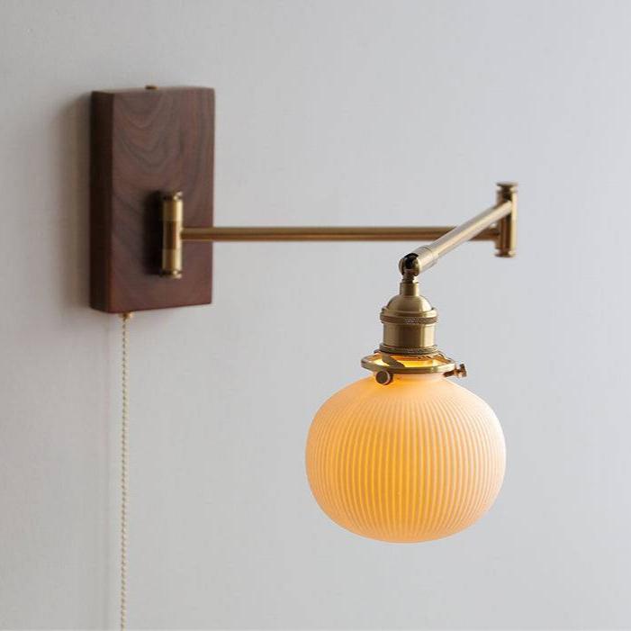 Tornwood - Elegant Wood and Ceramic Wall Sconce
