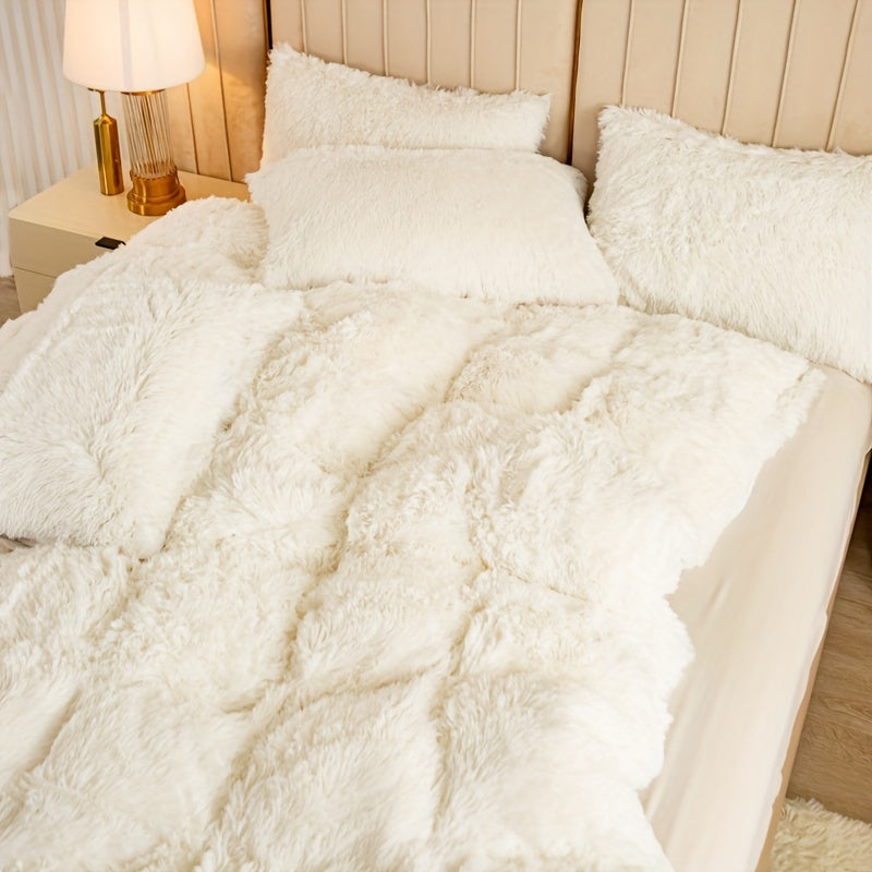 IndulgeNest - Ultra Soft Plush Duvet Cover Set with Zip Closure