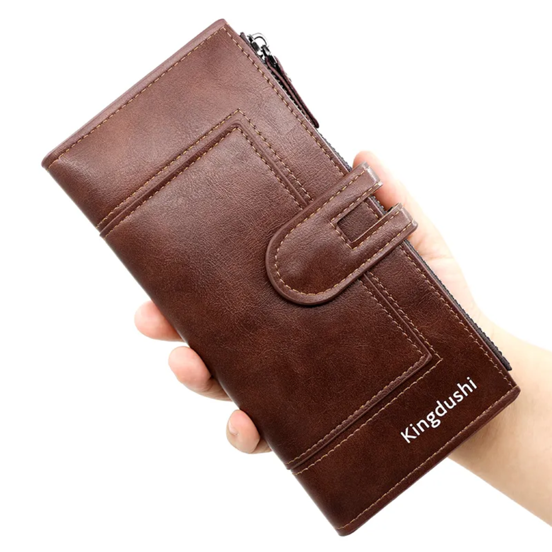 ElegantLeather - Portefeuille Long en Cuir Authentique
