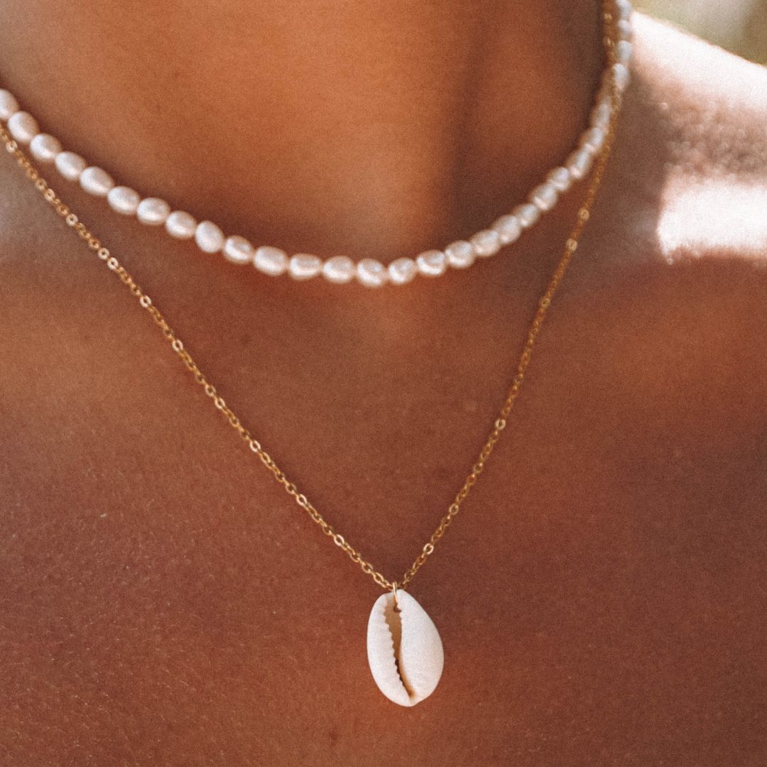 Isla - Collier coquillage cowrie avec pendentif