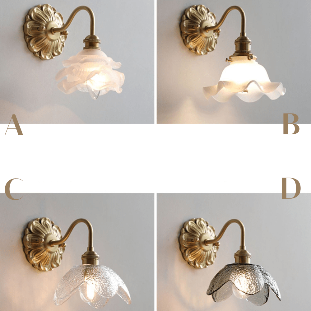 SfeerLuxe - Patinated Glass Wall Sconce with Gooseneck Arm