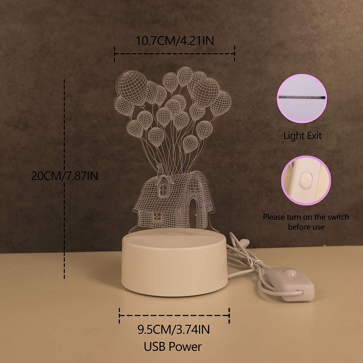 LumiBalloon - 3D LED Balloon Lamp with USB Power