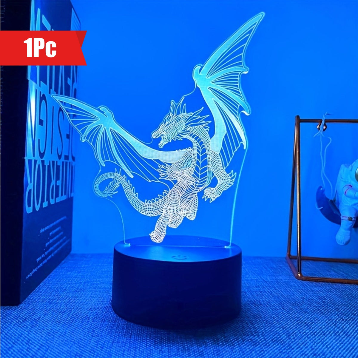 DinoGlow Lamp - 3D Dinosaur Night Light with RGB Light