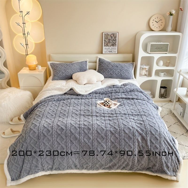 Vintra - Double-Sided Fleece Throw, Vintage Winter Style