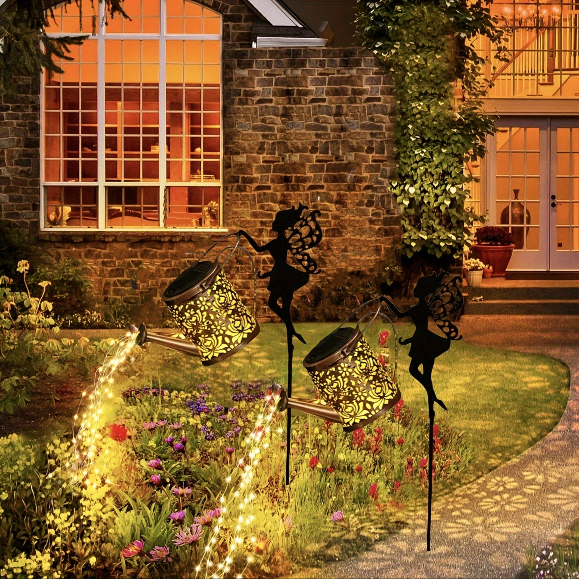 SolarSprinkle - Solar Powered Light-Up Watering Can Garden Decor