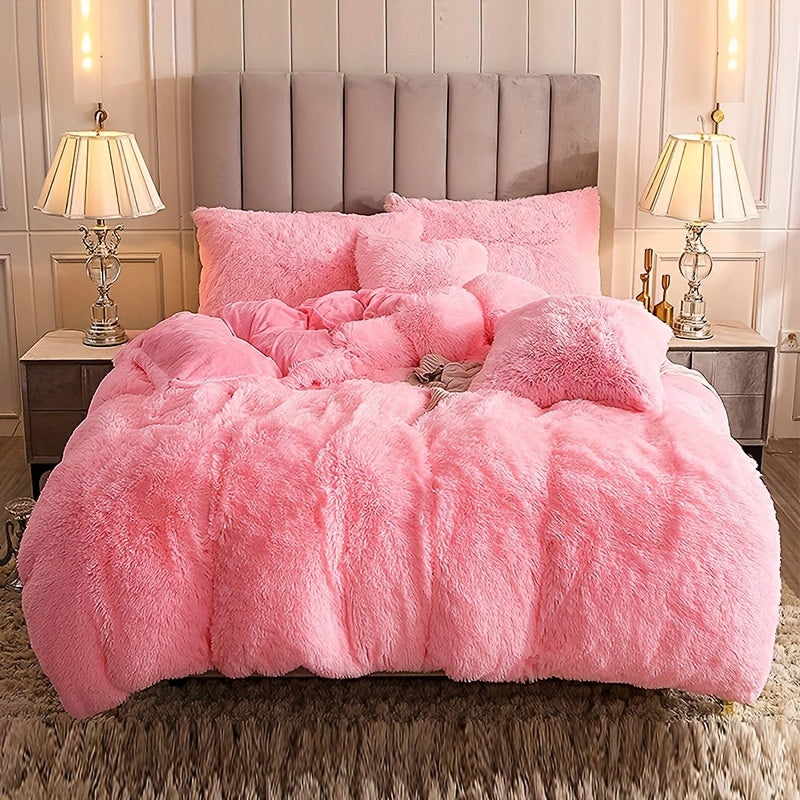 IndulgeNest - Ultra Soft Plush Duvet Cover Set with Zip Closure