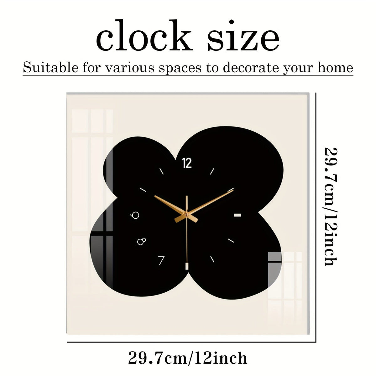 FloralTime Clock - Elegant Black and White Floral Wall Clock