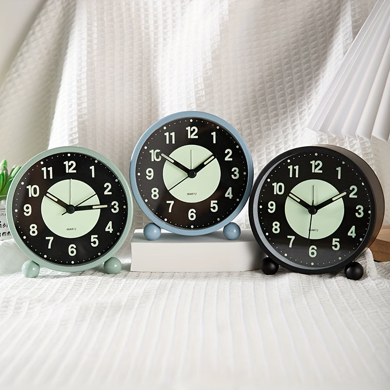 EleganceMetal Clock - Metal Travel Alarm Clock with Night Light