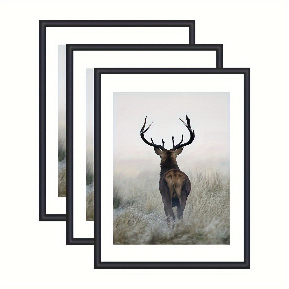GalleryFrame - Set of 3 Black Photo Frames for Wall and Table