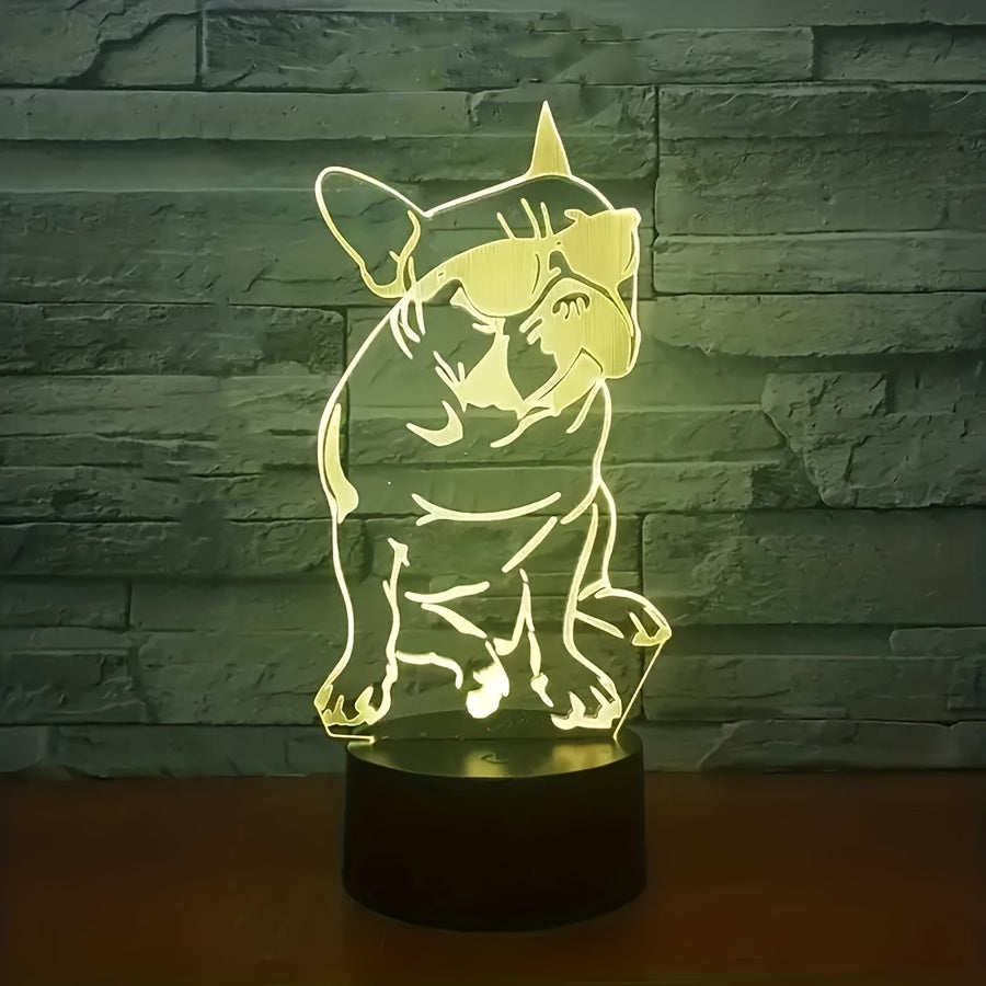 DecoBulldog - French Bulldog 3D Lamp with 16 Colors