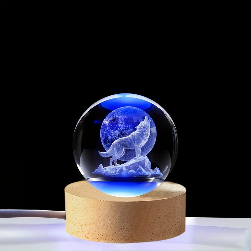 WolfLamp - 3D Wolf Snow Globe LED Night Light