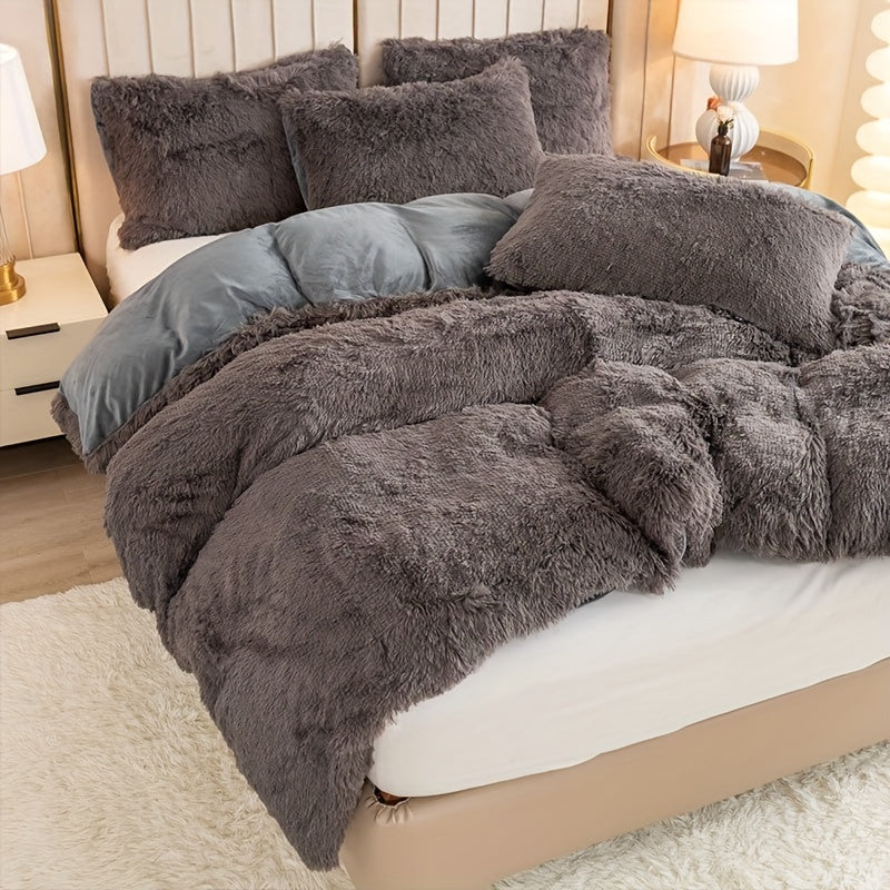IndulgeNest - Ultra Soft Plush Duvet Cover Set with Zip Closure