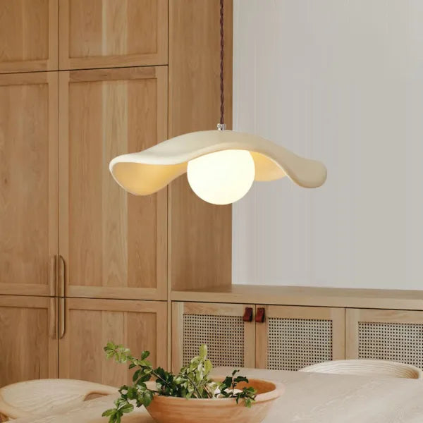 Lotus Leaf Pendant Light - Wabi Sabi Lamp for a Serene Dining Room